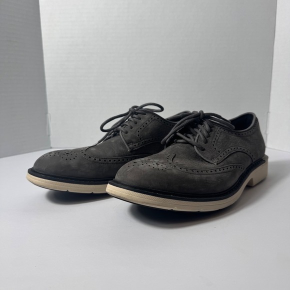 Cole Haan Grand 360 Mens Grey Nubuck Leather Wingtip Oxford Shoes Size‎ 8M